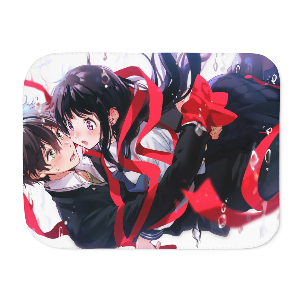 Eru Chitanda  And  Hōtarō Oreki Hugging Sherpa Blanket