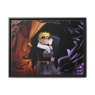 Naruto and Hinita Kissing Canvas Framed Art Print