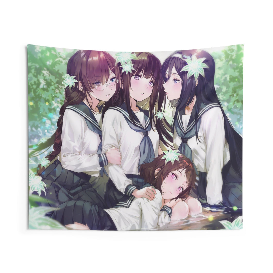 Hyouka Eru Chitanda, Mayaka Ibara, Fuyumi Irisu, Kaho Juumonji Indoor Wall Tapestry