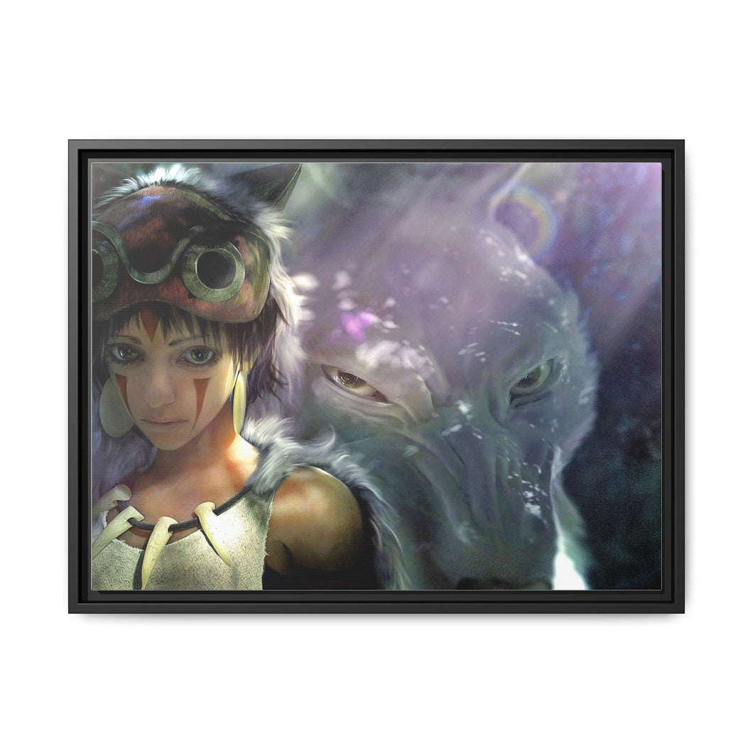 Girl and Her Protector Canvas Framed Art Print