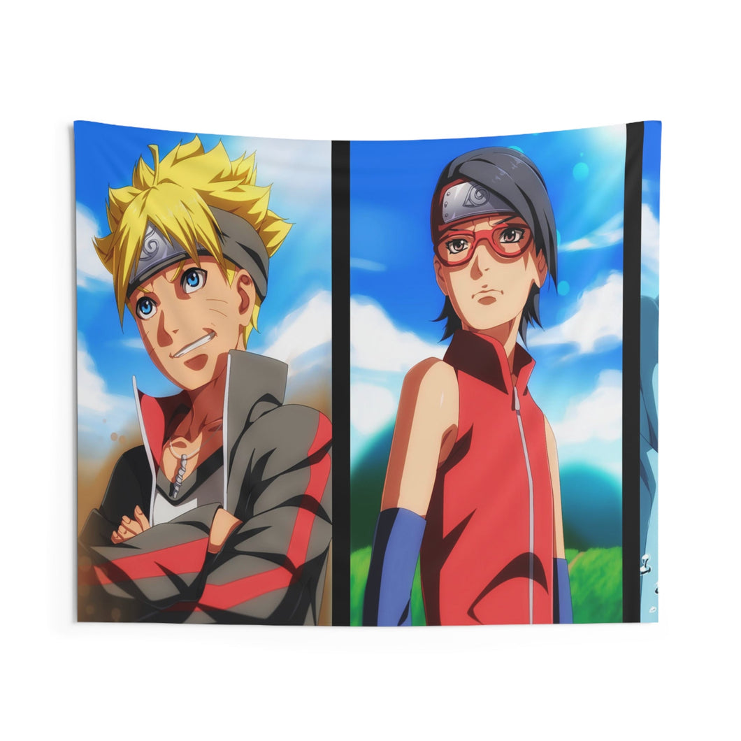 Boruto,Sarada and Mitsuki Indoor Wall Tapestry
