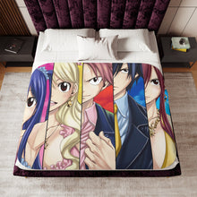 Load image into Gallery viewer, Fairy Tail Natsu Dragneel, Erza Scarlet, Gray Fullbuster, Lucy Heartfilia, Wendy Marvell Sherpa Blanket
