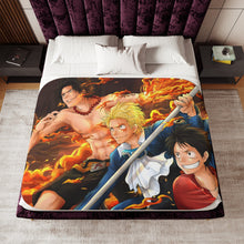 Load image into Gallery viewer, Sabo,Ace and Luffy Sherpa Blanket
