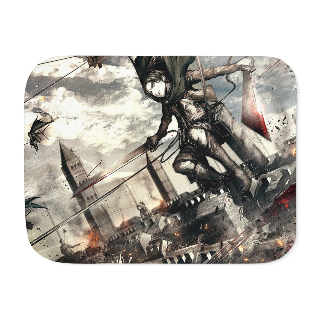 Levi Ackerman Sherpa Blanket