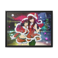 Kurisu & Mayuri Christmas Cheer Canvas Framed Art Print