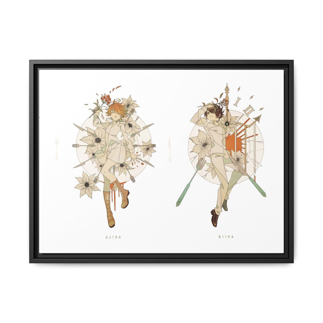 Norman, Emma and Ray Canvas Framed Art Print