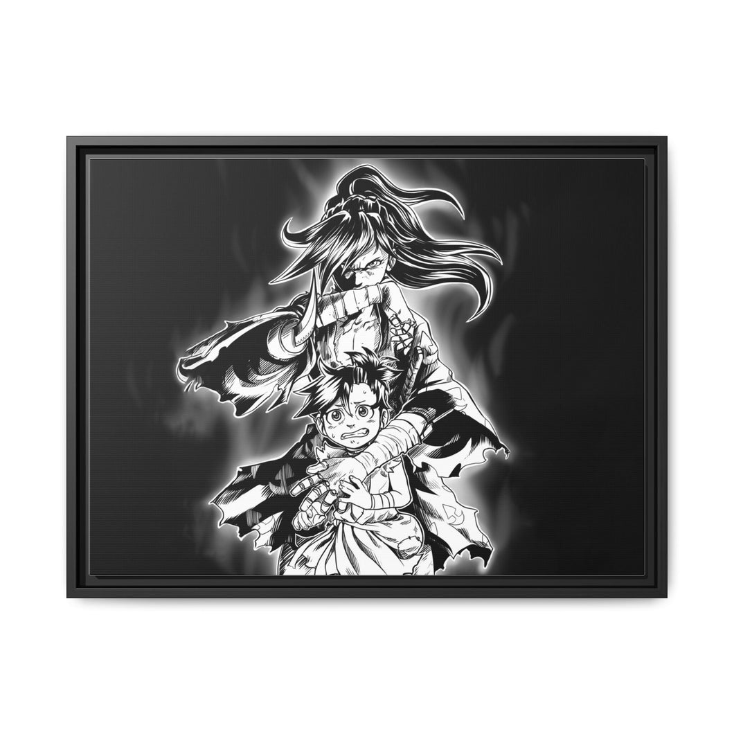 I dare you to come any closer Canvas Framed Art Print