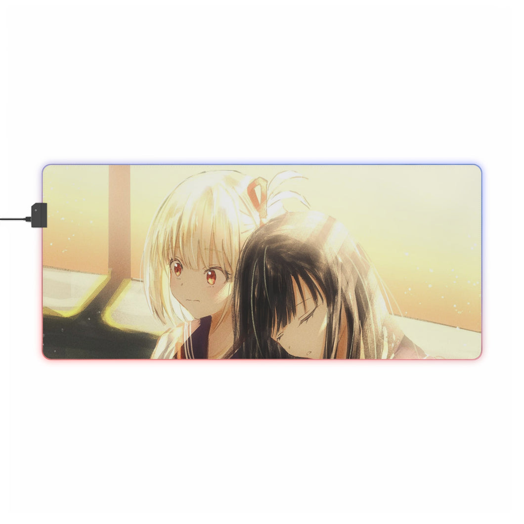 Lycoris Recoil Takina Inoue, Chisato Nishikigi RGB LED Mouse Pad (Desk Mat)
