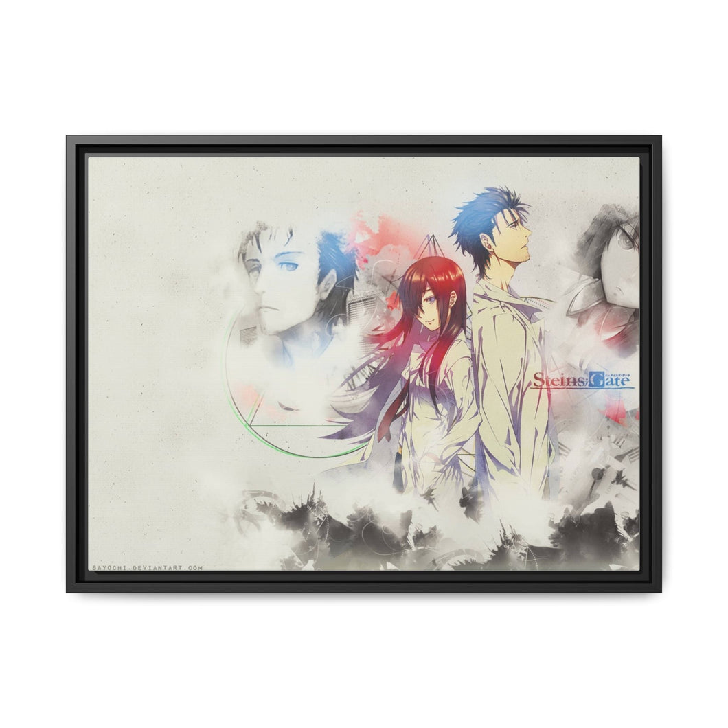 Makise Kurisu & Rintarou Kyouma Canvas Framed Art Print