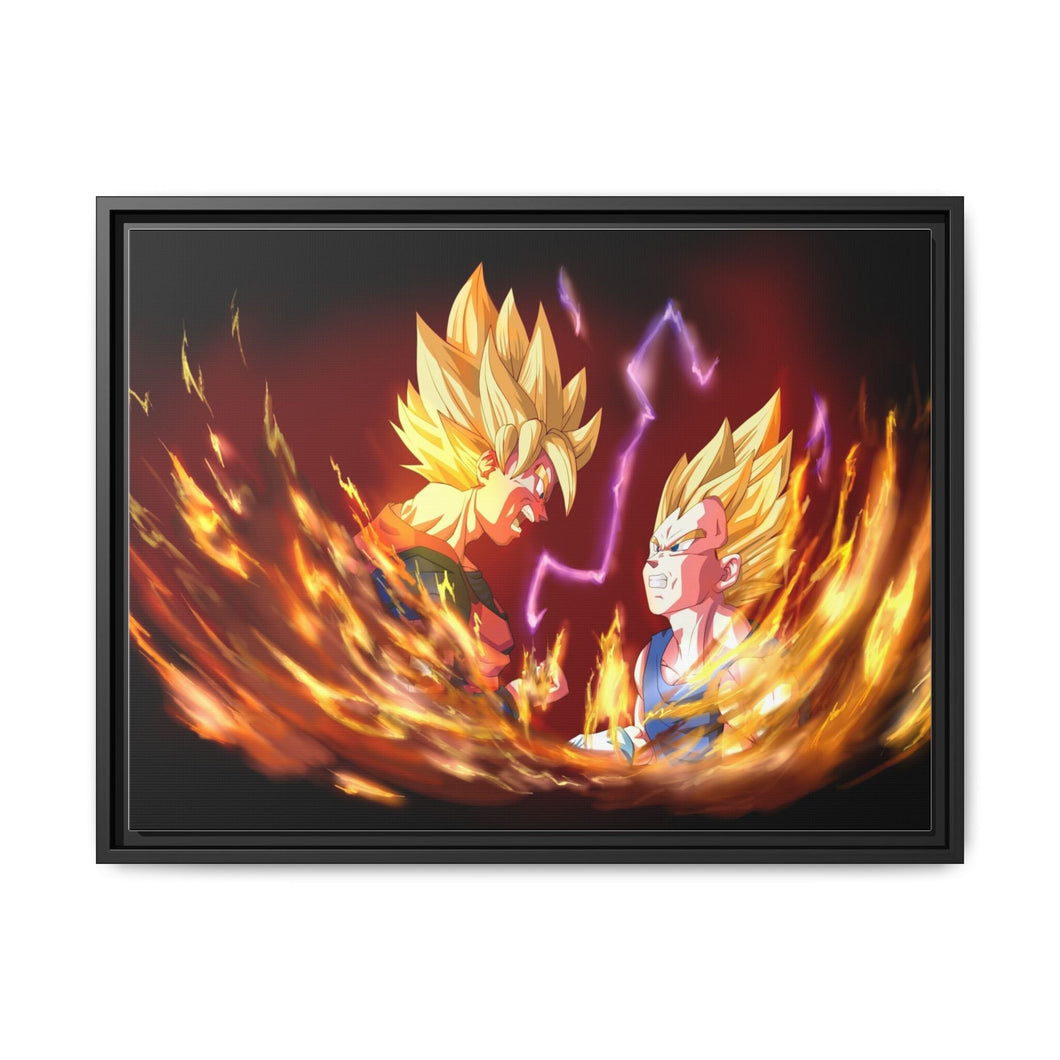Goku and Vegeta Canvas Framed Art Print