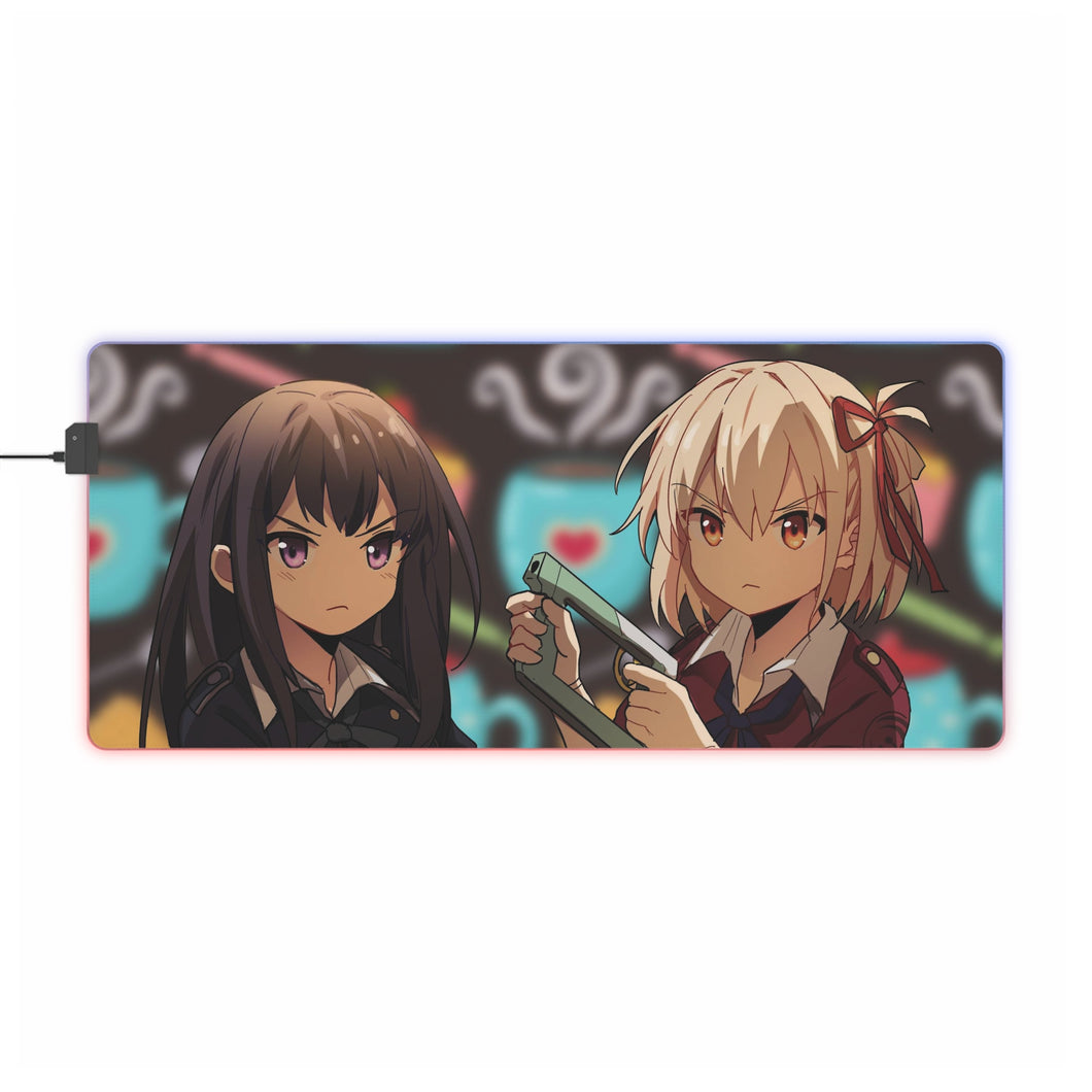 Lycoris Recoil Takina Inoue, Chisato Nishikigi RGB LED Mouse Pad (Desk Mat)
