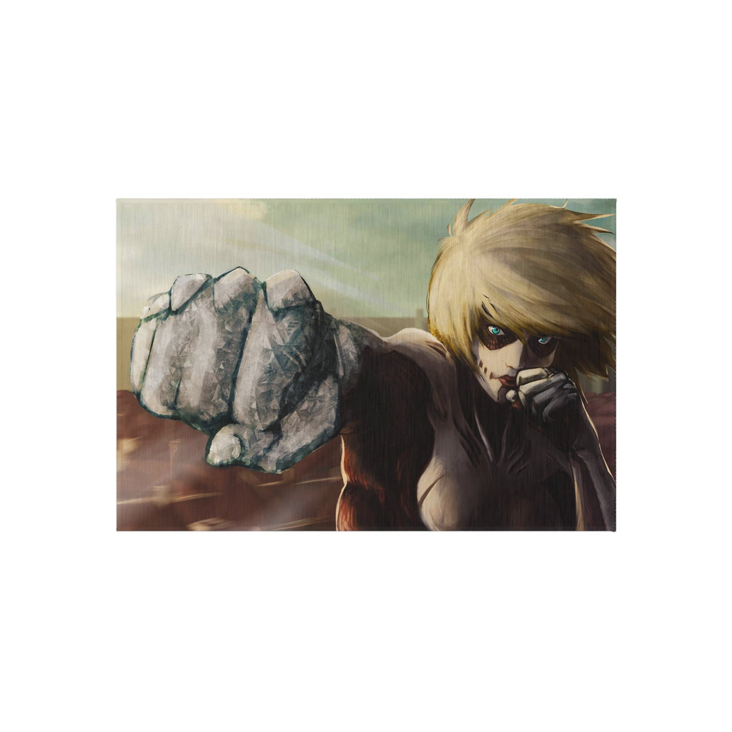 Female titan punches Rug