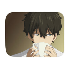 Load image into Gallery viewer, Hōtarō Oreki Face Sherpa Blanket
