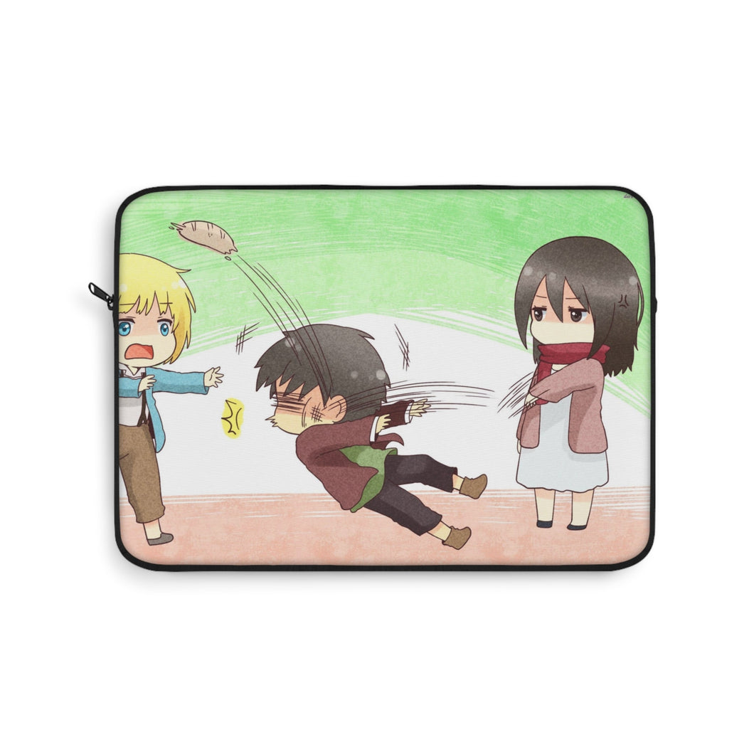 Attack on Titan - Armin Arlert, Eren Yaeger and Mikasa Ackerman Laptop Sleeve