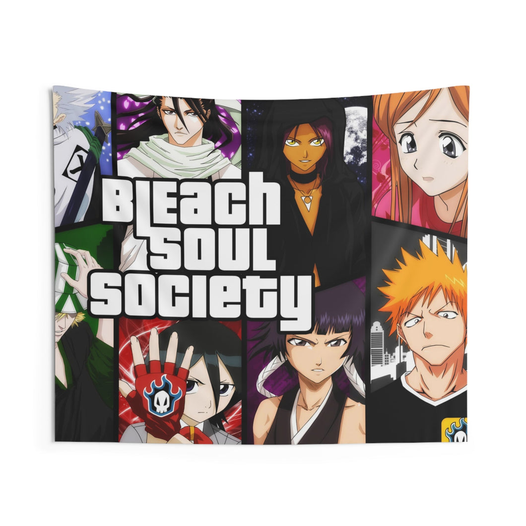 Bleach Ichigo Kurosaki, Rukia Kuchiki, Orihime Inoue, Yasutora Sado, Kisuke Urahara Indoor Wall Tapestry