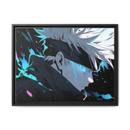 Satoru Gojo Acid Blue Eyes Canvas Framed Art Print