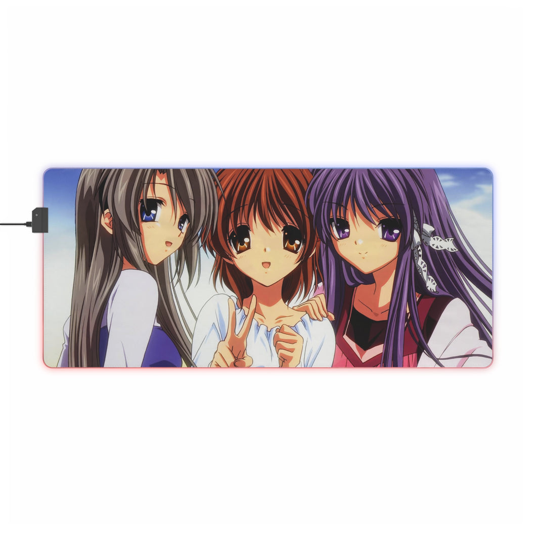 Clannad Nagisa Furukawa, Tomoyo Sakagami, Kyou Fujibayashi RGB LED Mouse Pad (Desk Mat)