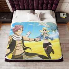 Load image into Gallery viewer, Fairy Tail Natsu Dragneel, Lucy Heartfilia, Happy Sherpa Blanket
