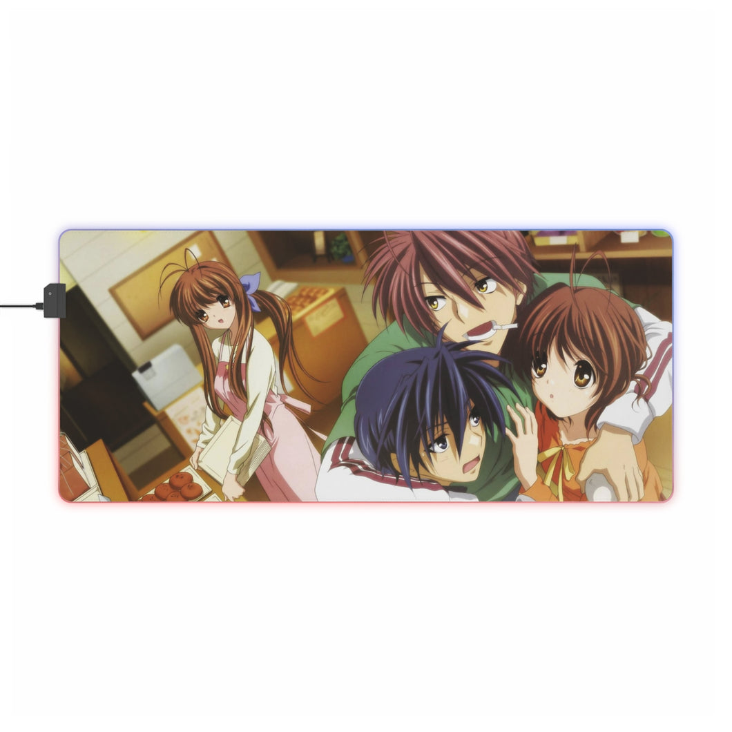 Clannad Tomoya Okazaki, Nagisa Furukawa, Akio Furukawa, Sanae Furukawa RGB LED Mouse Pad (Desk Mat)