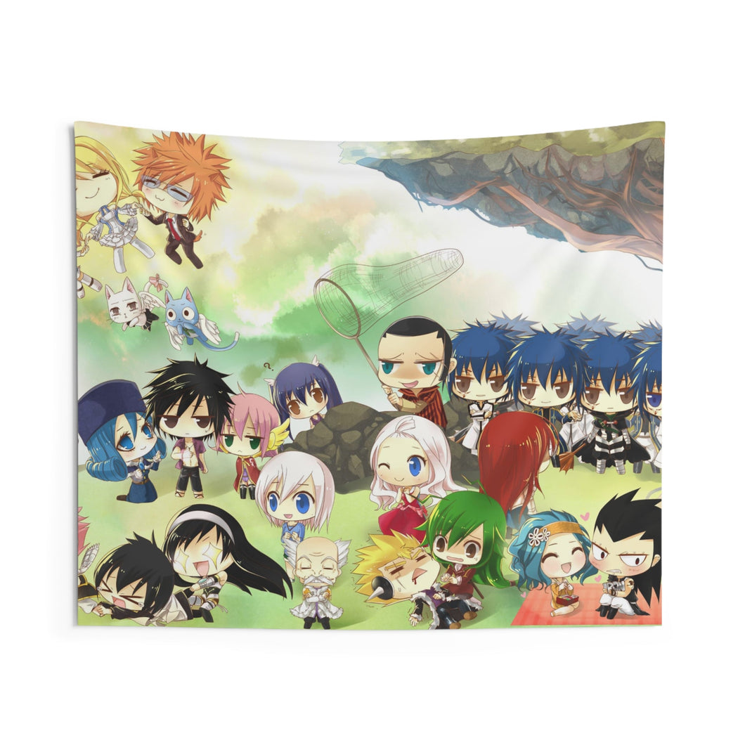Fairy Tail Natsu Dragneel, Erza Scarlet, Lucy Heartfilia, Happy, Wendy Marvell Indoor Wall Tapestry