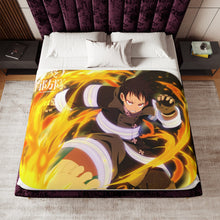 Load image into Gallery viewer, Fire Force Shinra Kusakabe Sherpa Blanket
