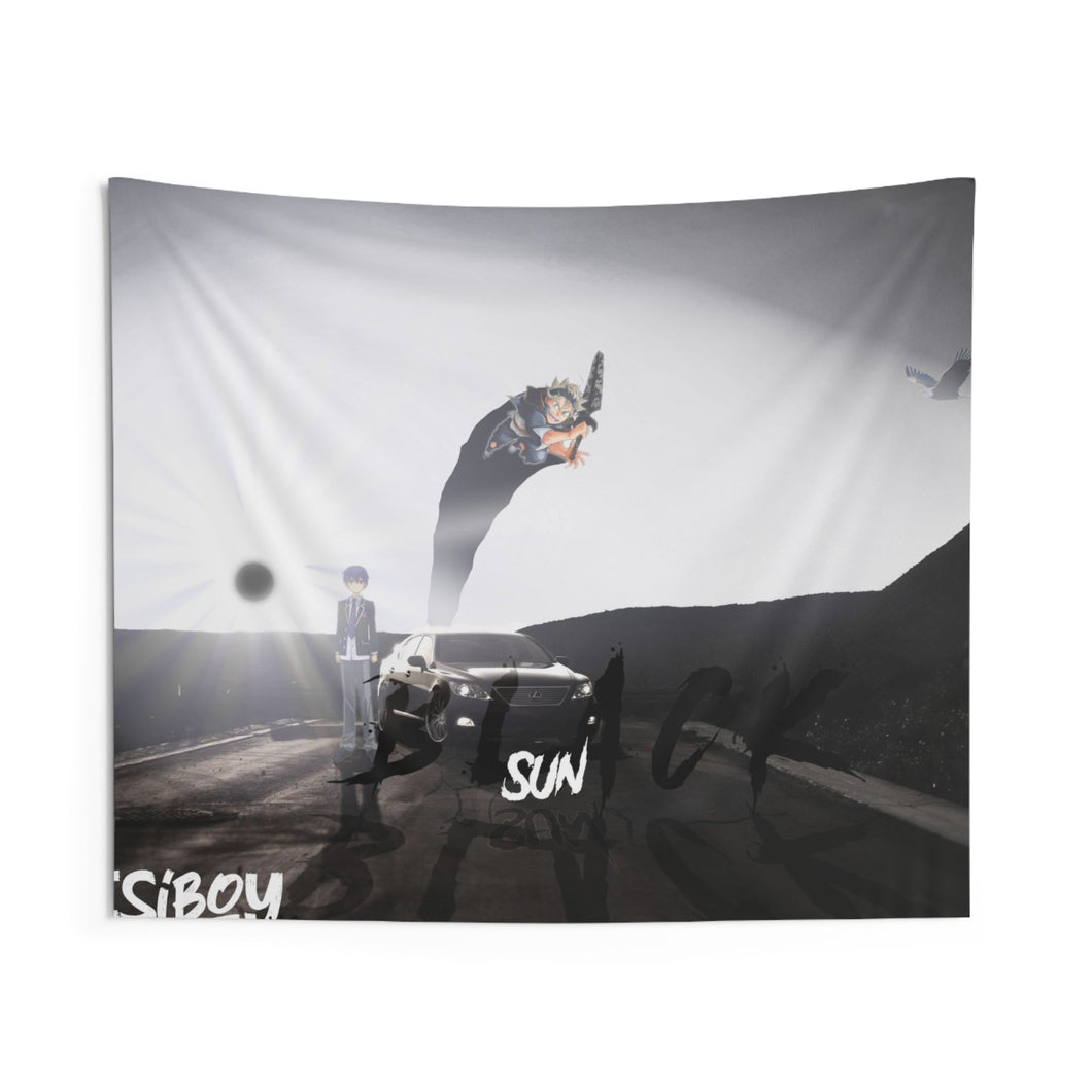 Black Indoor Wall Tapestry