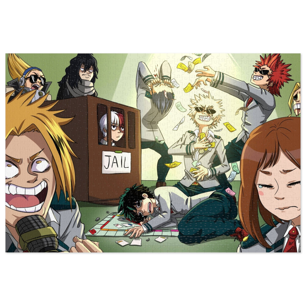 My Hero Academia Izuku Midoriya, Katsuki Bakugou, All Might, Tenya Iida, Shouta Aizawa Jigsaw Puzzle