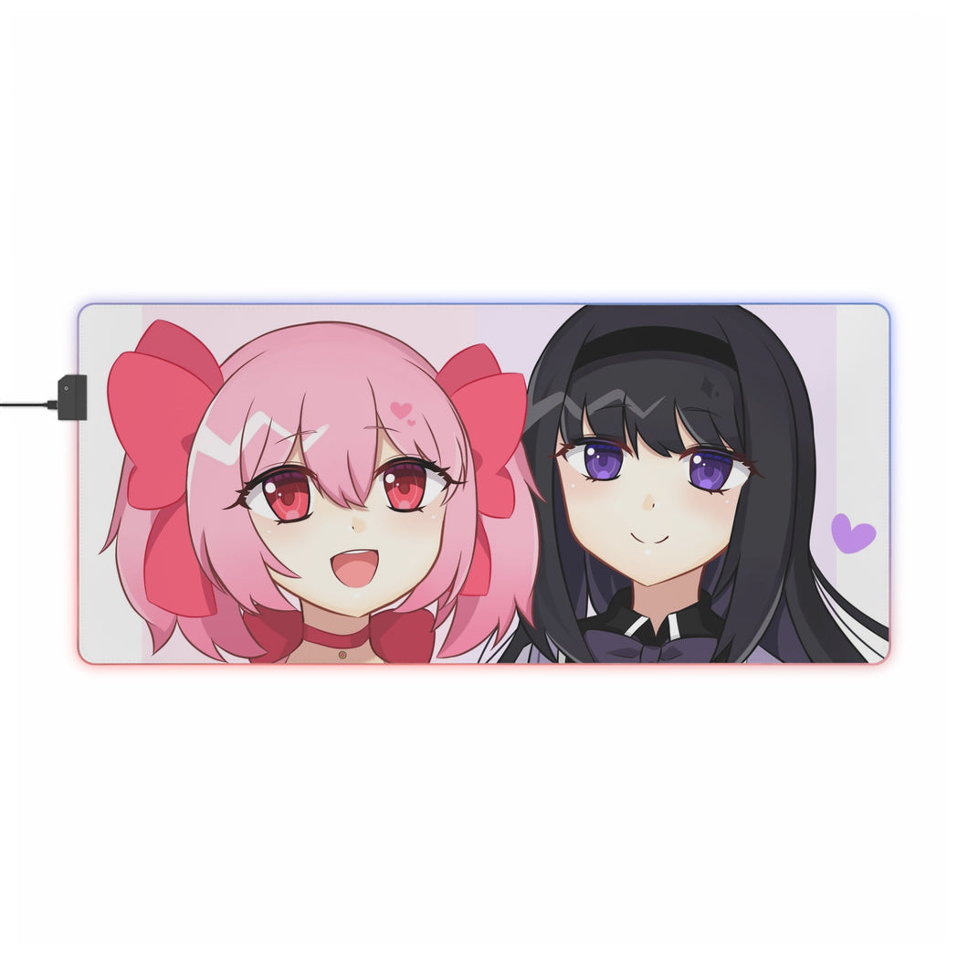 Puella Magi Madoka Magica Homura Akemi, Madoka Kaname RGB LED Mouse Pad (Desk Mat)