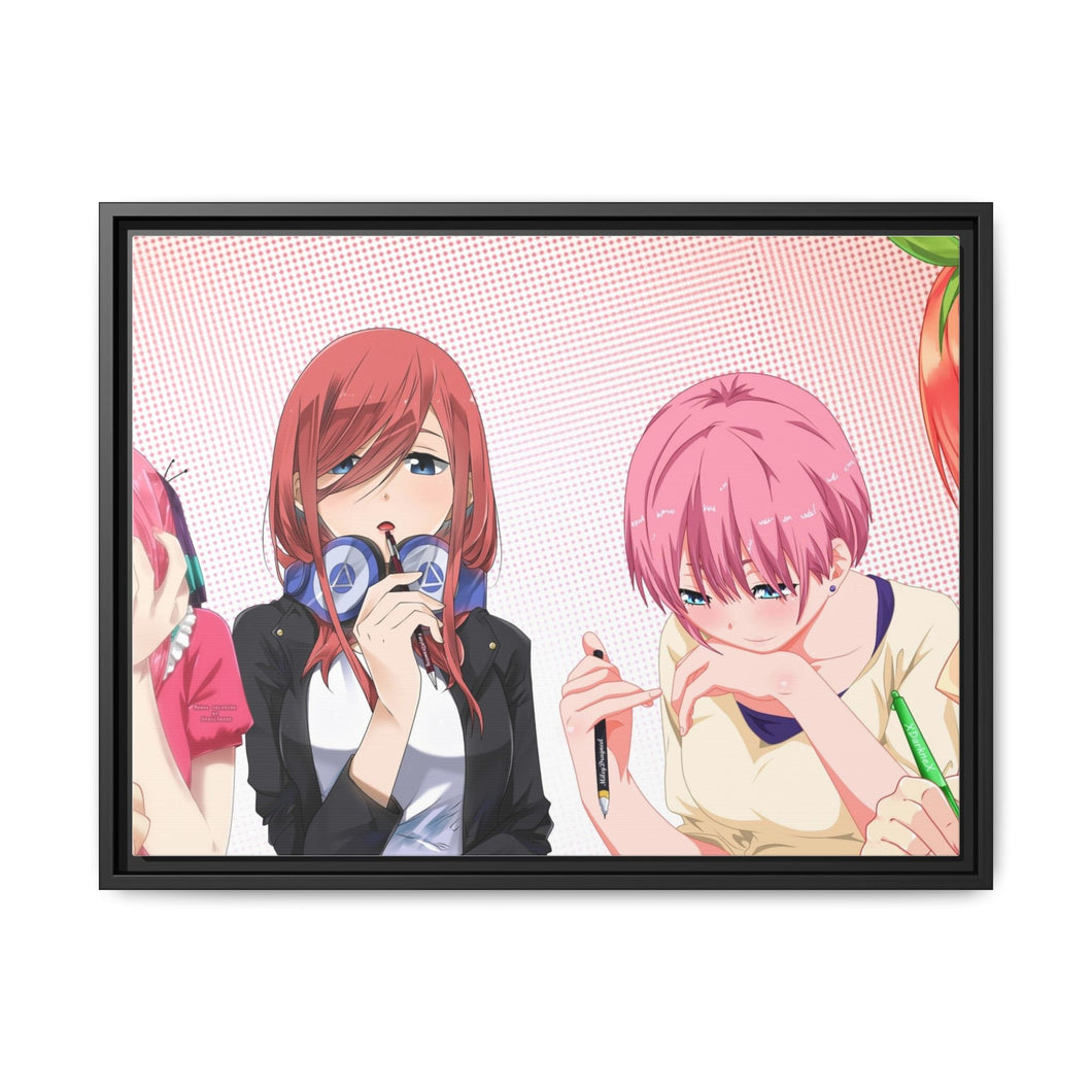 The Quintessential Quintuplets Miku Nakano, Itsuki Nakano, Nino Nakano, Yotsuba Nakano, Ichika Nakano Canvas Framed Art Print