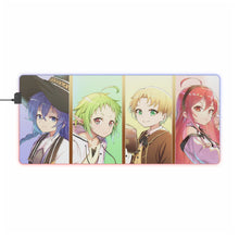 Load image into Gallery viewer, Mushoku Tensei: Jobless Reincarnation Roxy Migurdia, Rudeus Greyrat, Eris Boreas Greyrat, Sylphiette RGB LED Mouse Pad (Desk Mat)

