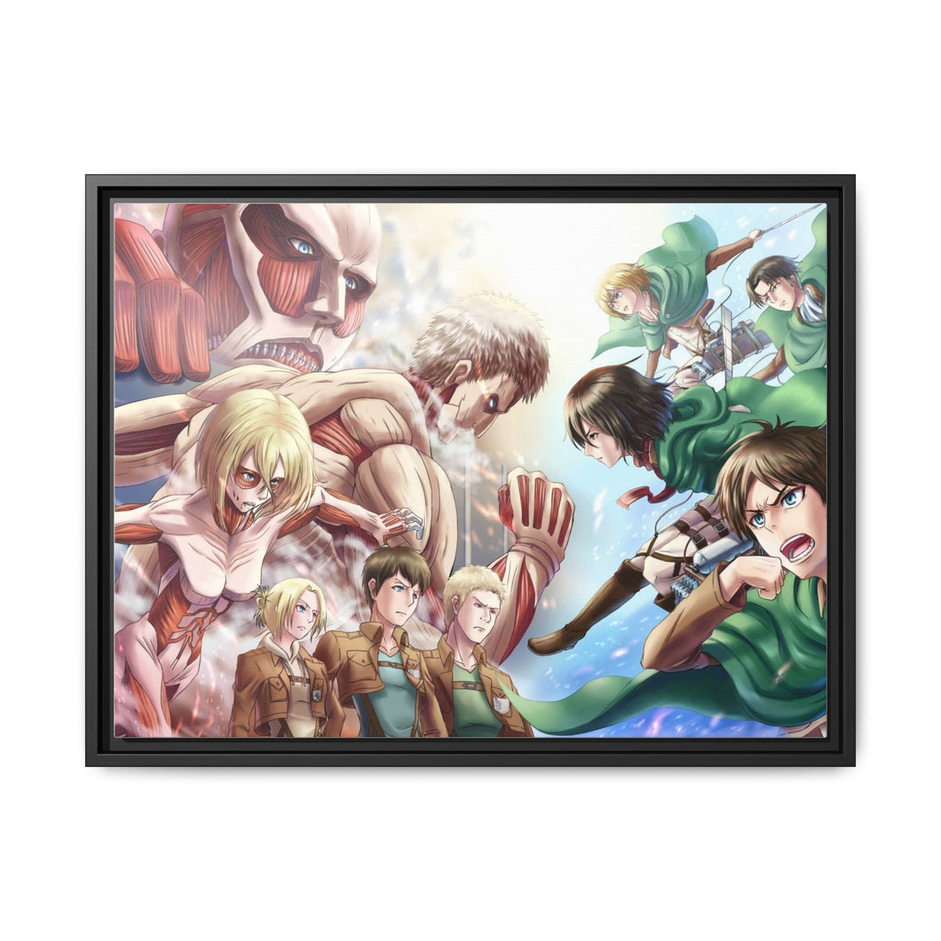 Anime Attack On Titan Canvas Framed Art Print
