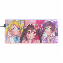 Load image into Gallery viewer, Eri Ayase, Nozomi Tojo &amp; Nico Yazawa RGB LED Mouse Pad (Desk Mat)
