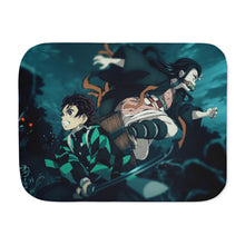 Load image into Gallery viewer, Tanjirou and Nezuko Sherpa Blanket
