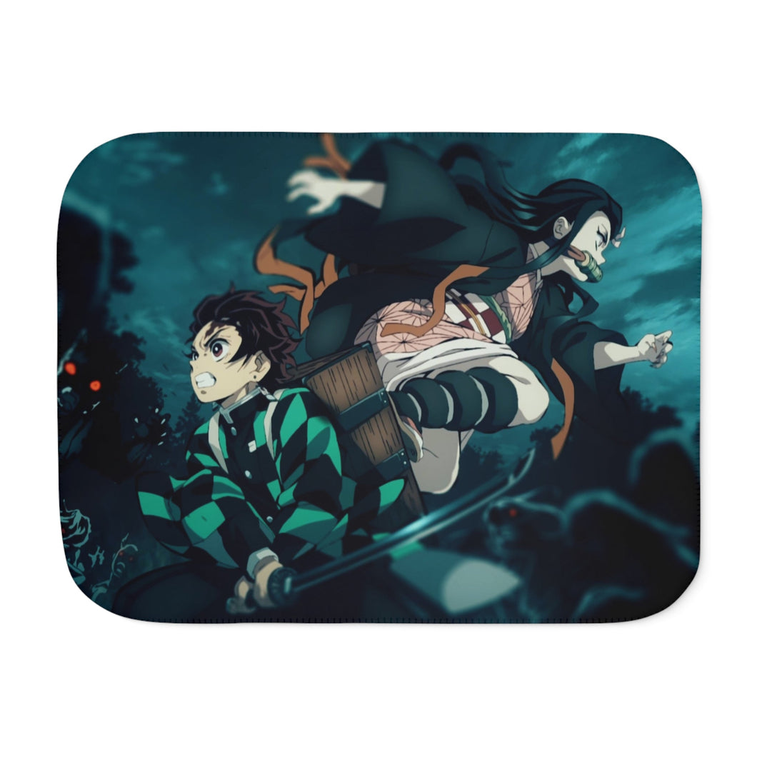 Tanjirou and Nezuko Sherpa Blanket