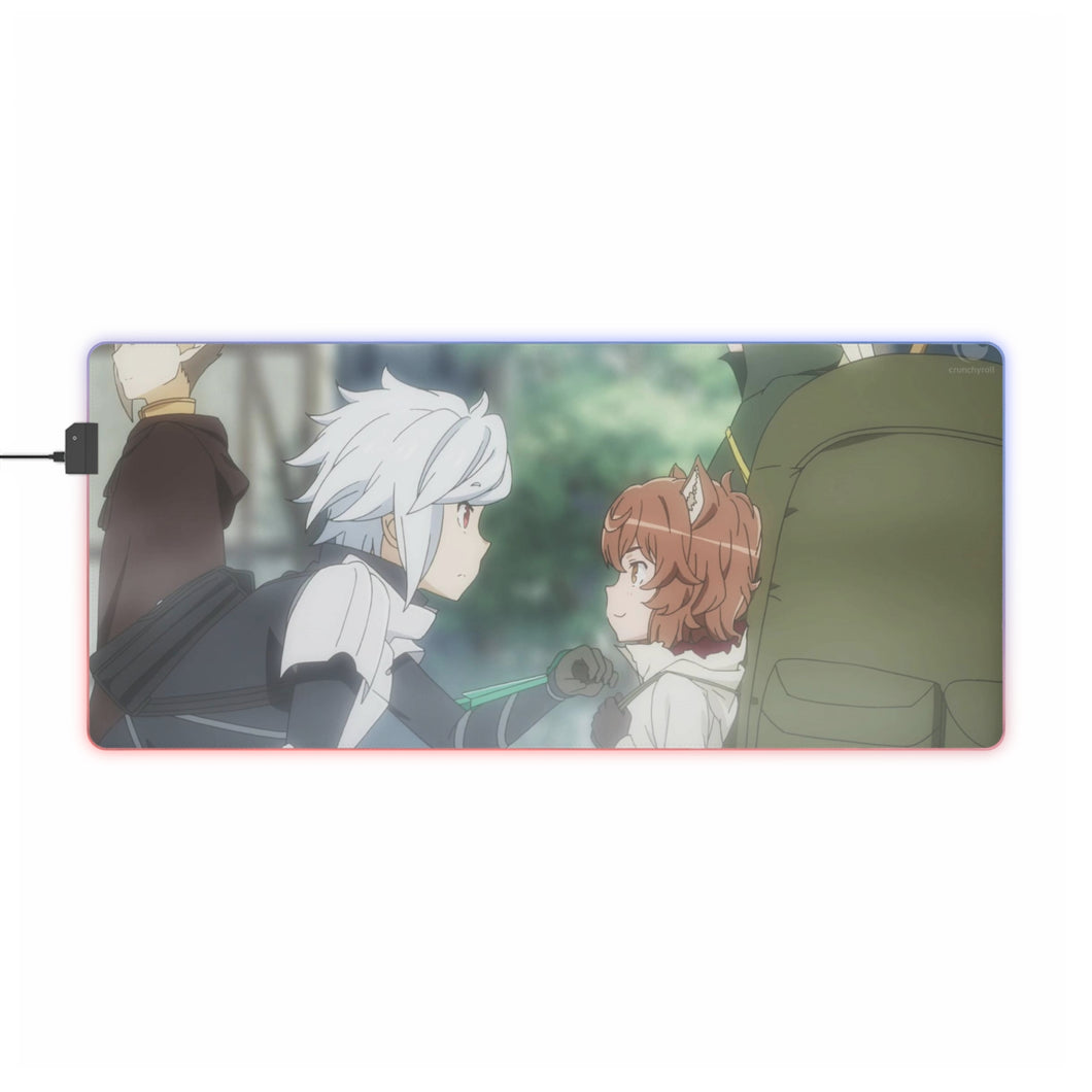 Is It Wrong To Try To Pick Up Girls In A Dungeon? RGB LED Mouse Pad (Desk Mat)