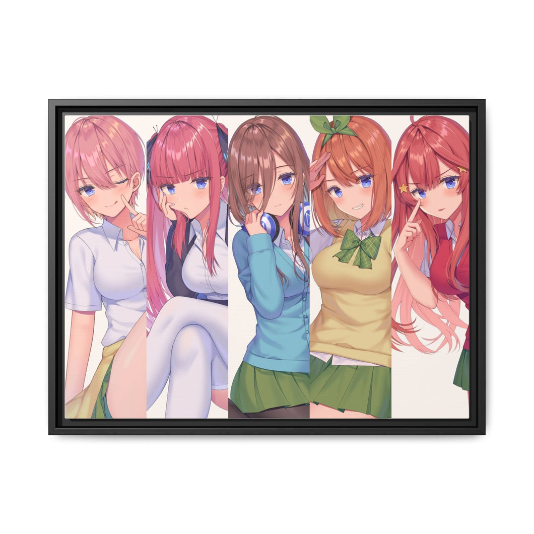 The Quintessential Quintuplets Miku Nakano, Itsuki Nakano, Nino Nakano, Yotsuba Nakano, Ichika Nakano Canvas Framed Art Print