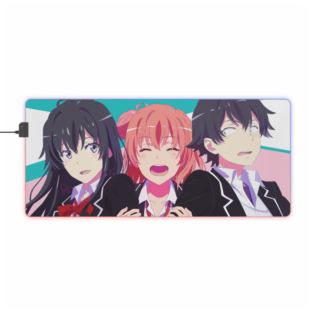 My Teen Romantic Comedy SNAFU Hachiman Hikigaya, Yukino Yukinoshita, Yui Yuigahama RGB LED Mouse Pad (Desk Mat)