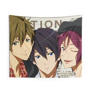 Free! Rin Matsuoka, Makoto Tachibana, Haruka Nanase Indoor Wall Tapestry