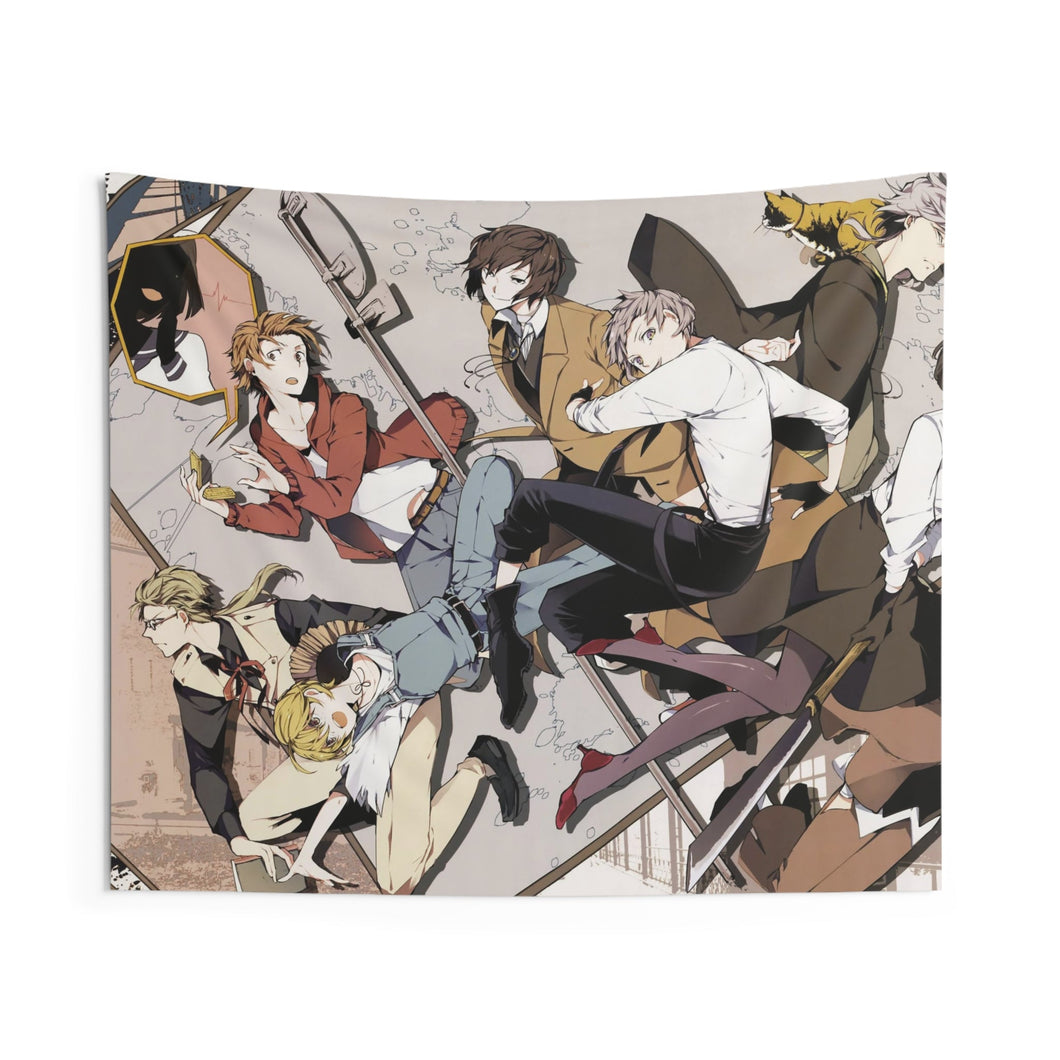 Bungou Stray Dogs Osamu Dazai, Atsushi Nakajima, Ranpo Edogawa, Akiko Yosano, Doppo Kunikida Indoor Wall Tapestry
