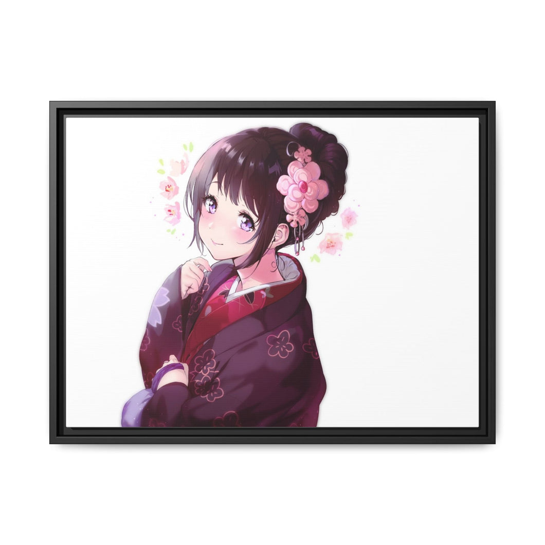 Eru Chitanda  In Kimono Canvas Framed Art Print