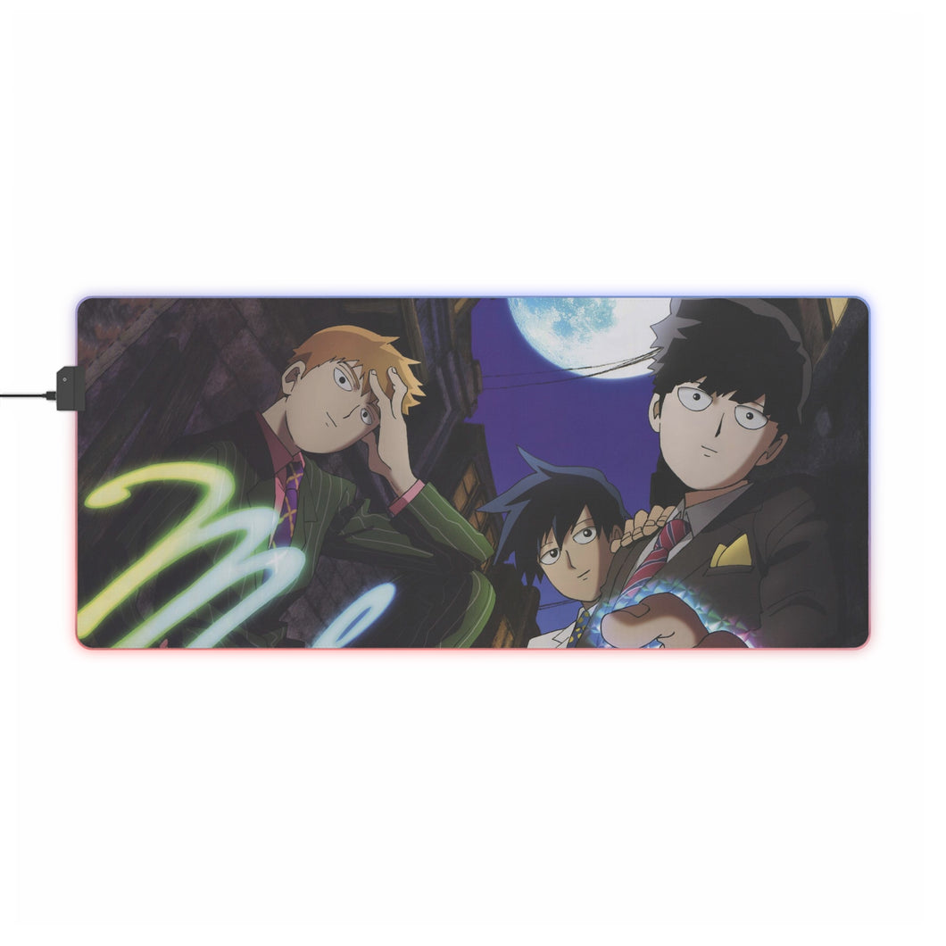 Mob Psycho 100 Arataka Reigen, Shigeo Kageyama, Ritsu Kageyama RGB LED Mouse Pad (Desk Mat)
