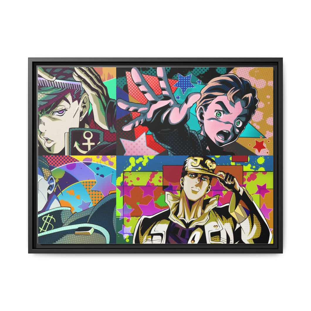 Jotaro Kujo Josuke Higashikata and Okuyasu Nijimura Canvas Framed Art Print