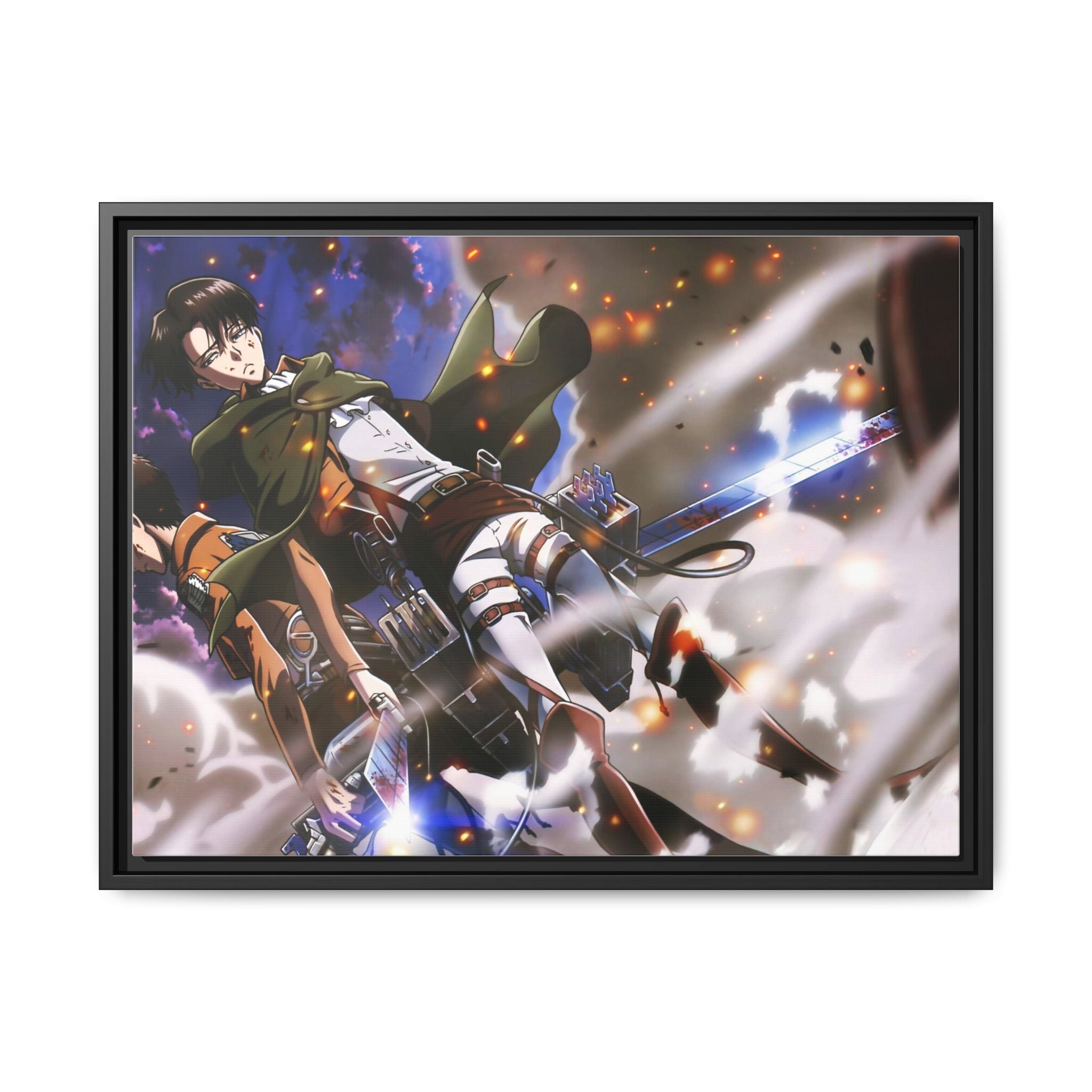 Load image into Gallery viewer, Eren Yeager and Levi Ackerman Canvas Framed Art Print