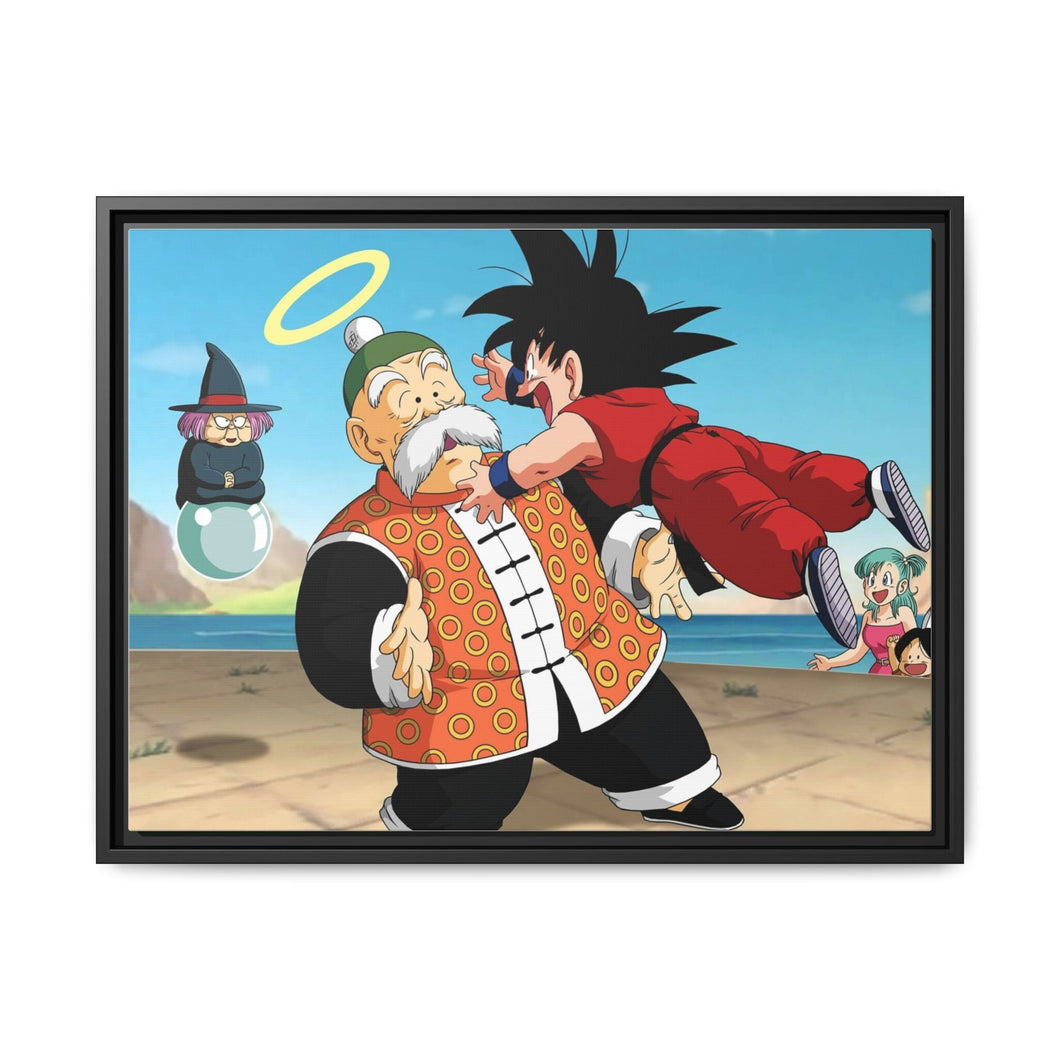 Goku Grandfather Canvas Framed Art Print
