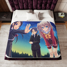 Load image into Gallery viewer, Charlotte Nao Tomori, Ayumi Otosaka, Joujirou Takajou Sherpa Blanket
