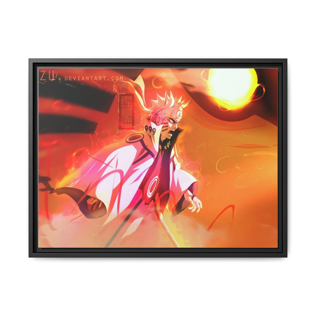 Sasuke (susanoo) and Naruto (sage tailed beast mode) Canvas Framed Art Print