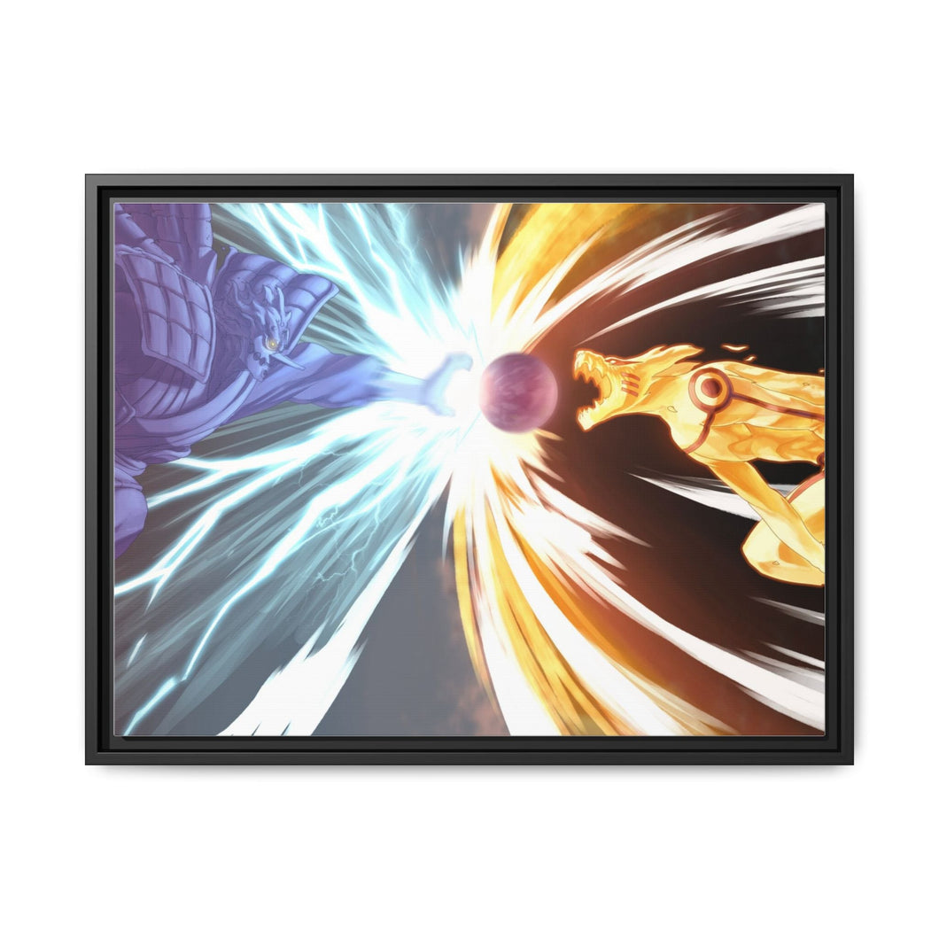 Kurama Vs Susanoo Canvas Framed Art Print