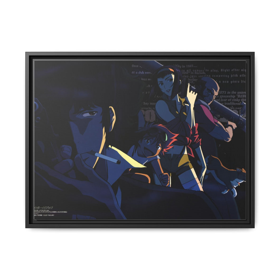 Cowboy Bebop Spike Spiegel, Faye Valentine, Jet Black, Ein Canvas Framed Art Print