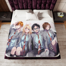 Load image into Gallery viewer, Anime Your Lie in April Sherpa Blanket
