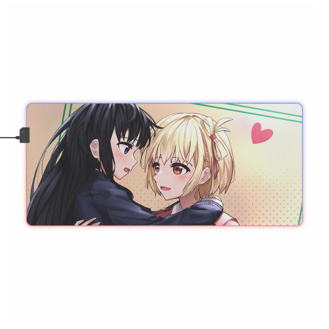 Lycoris Recoil Takina Inoue, Chisato Nishikigi RGB LED Mouse Pad (Desk Mat)